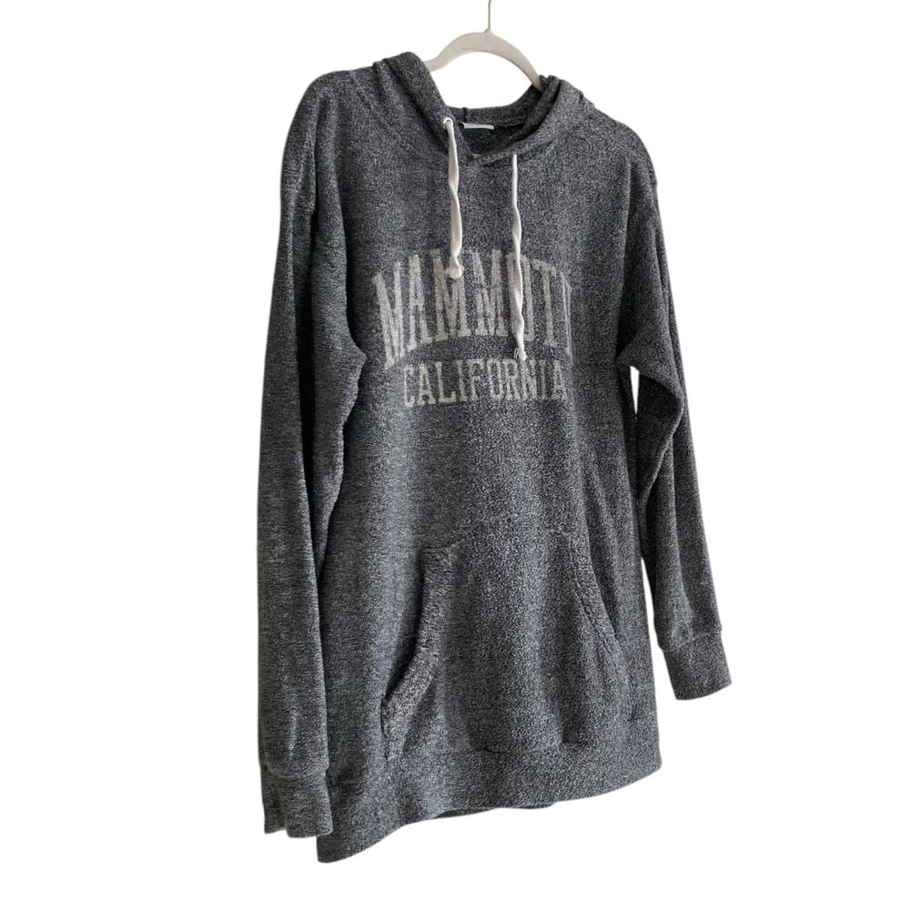 MV Sports Mammoth Gray White Terrycloth Slim Lightweight Hoodie Size Medium - Picture 3 of 16